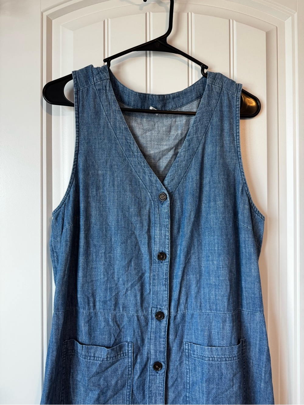 Old Navy Blue Chambray Button-Front Midi Dress - Picture 6 of 14